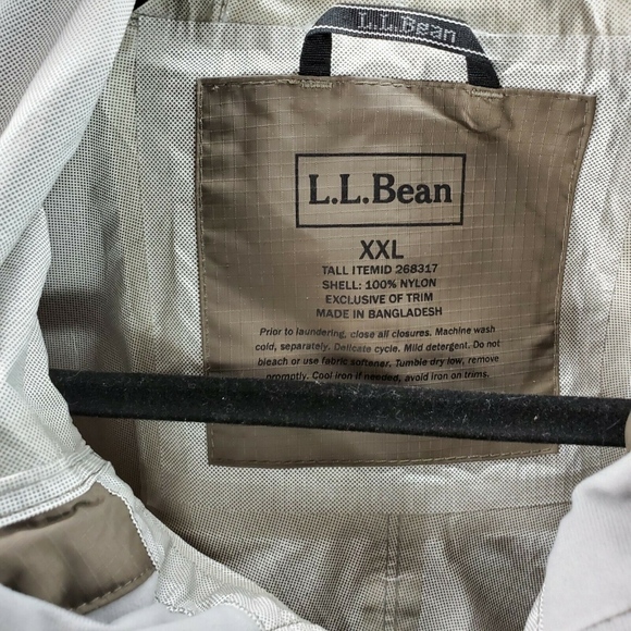 LL Bean Trail Model Rain Jacket Full Zip Trail - Picture 5 of 6